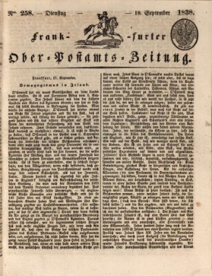 Frankfurter Ober-Post-Amts-Zeitung Dienstag 18. September 1838