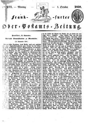 Frankfurter Ober-Post-Amts-Zeitung Montag 1. Oktober 1838