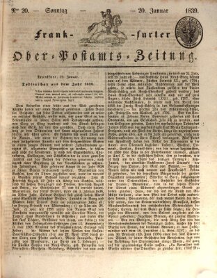 Frankfurter Ober-Post-Amts-Zeitung Sonntag 20. Januar 1839