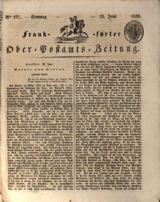 Frankfurter Ober-Post-Amts-Zeitung Sonntag 23. Juni 1839