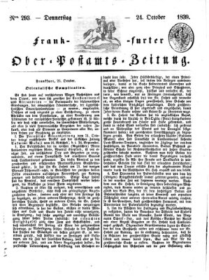 Frankfurter Ober-Post-Amts-Zeitung Donnerstag 24. Oktober 1839