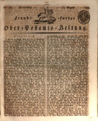 Frankfurter Ober-Post-Amts-Zeitung Donnerstag 12. August 1841