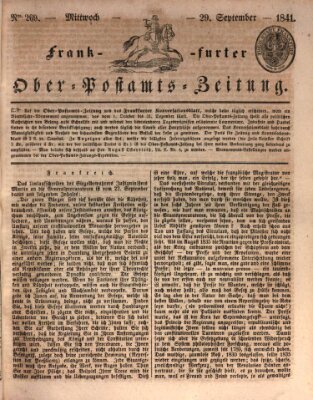 Frankfurter Ober-Post-Amts-Zeitung Mittwoch 29. September 1841