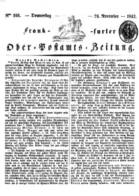 Frankfurter Ober-Post-Amts-Zeitung Donnerstag 24. November 1842