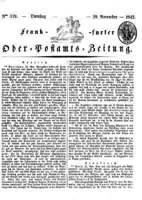 Frankfurter Ober-Post-Amts-Zeitung Dienstag 29. November 1842