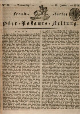 Frankfurter Ober-Post-Amts-Zeitung Donnerstag 12. Januar 1843