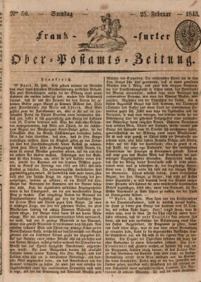 Frankfurter Ober-Post-Amts-Zeitung Samstag 25. Februar 1843