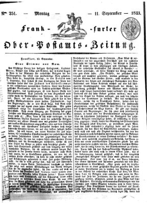 Frankfurter Ober-Post-Amts-Zeitung Montag 11. September 1843