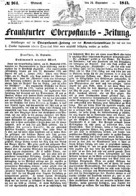 Frankfurter Ober-Post-Amts-Zeitung Mittwoch 24. September 1845