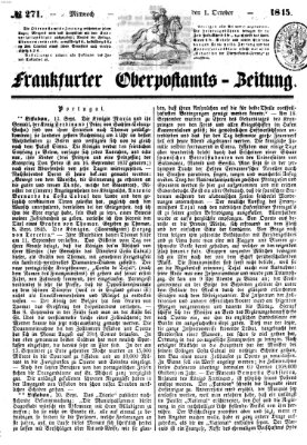 Frankfurter Ober-Post-Amts-Zeitung Mittwoch 1. Oktober 1845