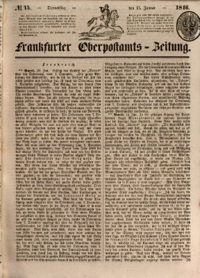 Frankfurter Ober-Post-Amts-Zeitung Donnerstag 15. Januar 1846