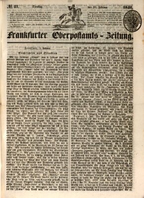 Frankfurter Ober-Post-Amts-Zeitung Dienstag 10. Februar 1846