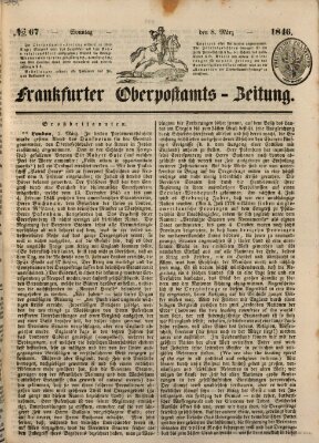 Frankfurter Ober-Post-Amts-Zeitung Sonntag 8. März 1846