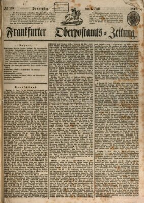 Frankfurter Ober-Post-Amts-Zeitung Donnerstag 1. Juli 1847