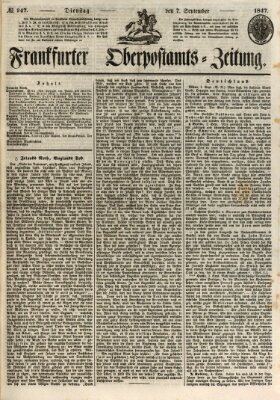 Frankfurter Ober-Post-Amts-Zeitung Dienstag 7. September 1847