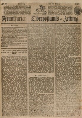 Frankfurter Ober-Post-Amts-Zeitung Freitag 18. Februar 1848