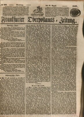 Frankfurter Ober-Post-Amts-Zeitung Montag 21. August 1848
