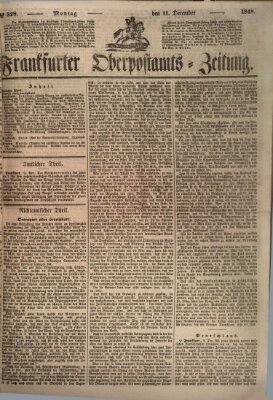 Frankfurter Ober-Post-Amts-Zeitung Montag 11. Dezember 1848