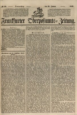 Frankfurter Ober-Post-Amts-Zeitung Donnerstag 25. Januar 1849