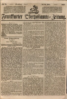 Frankfurter Ober-Post-Amts-Zeitung Samstag 24. März 1849