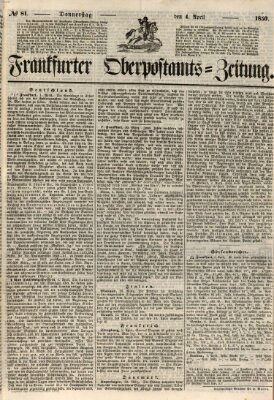 Frankfurter Ober-Post-Amts-Zeitung Donnerstag 4. April 1850