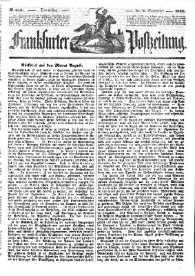 Frankfurter Postzeitung (Frankfurter Ober-Post-Amts-Zeitung) Donnerstag 2. September 1852