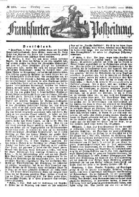 Frankfurter Postzeitung (Frankfurter Ober-Post-Amts-Zeitung) Dienstag 7. September 1852