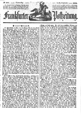 Frankfurter Postzeitung (Frankfurter Ober-Post-Amts-Zeitung) Donnerstag 9. September 1852