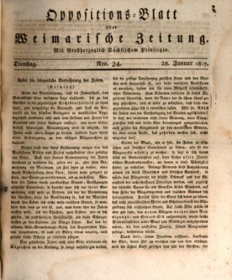 Oppositions-Blatt oder Weimarische Zeitung Dienstag 28. Januar 1817