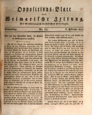 Oppositions-Blatt oder Weimarische Zeitung Donnerstag 6. Februar 1817