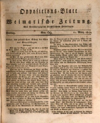 Oppositions-Blatt oder Weimarische Zeitung Freitag 21. März 1817
