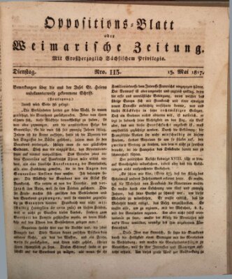 Oppositions-Blatt oder Weimarische Zeitung Dienstag 13. Mai 1817