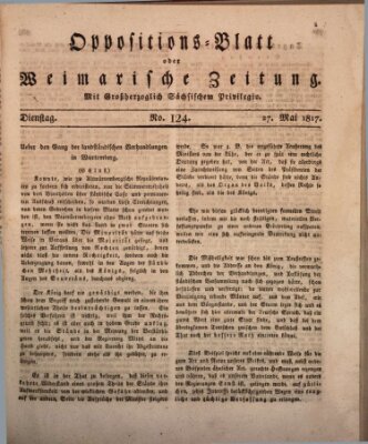 Oppositions-Blatt oder Weimarische Zeitung Dienstag 27. Mai 1817