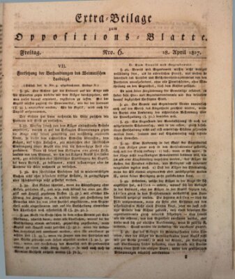 Oppositions-Blatt oder Weimarische Zeitung Freitag 18. April 1817
