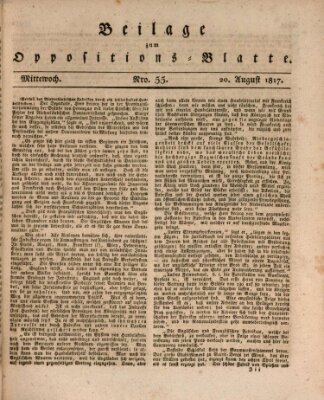 Oppositions-Blatt oder Weimarische Zeitung Mittwoch 20. August 1817