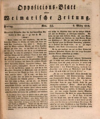 Oppositions-Blatt oder Weimarische Zeitung Freitag 6. März 1818