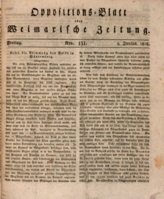 Oppositions-Blatt oder Weimarische Zeitung Freitag 5. Juni 1818