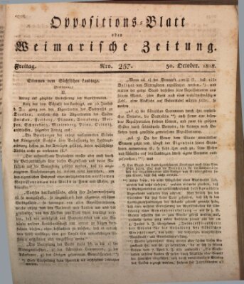 Oppositions-Blatt oder Weimarische Zeitung Freitag 30. Oktober 1818