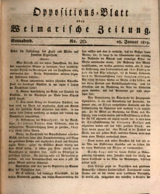 Oppositions-Blatt oder Weimarische Zeitung Samstag 23. Januar 1819