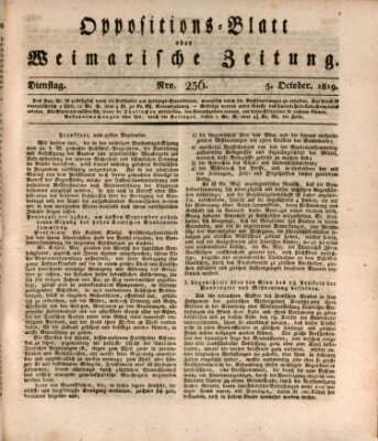 Oppositions-Blatt oder Weimarische Zeitung Dienstag 5. Oktober 1819