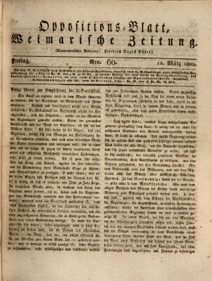Oppositions-Blatt oder Weimarische Zeitung Freitag 10. März 1820