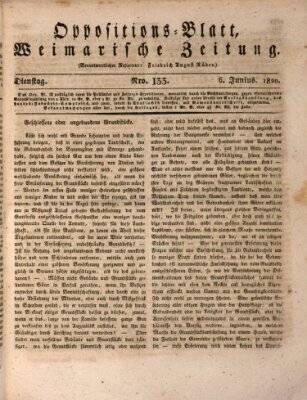 Oppositions-Blatt oder Weimarische Zeitung Dienstag 6. Juni 1820