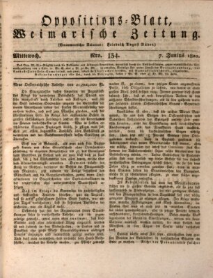 Oppositions-Blatt oder Weimarische Zeitung Mittwoch 7. Juni 1820