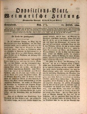 Oppositions-Blatt oder Weimarische Zeitung Samstag 22. Juli 1820