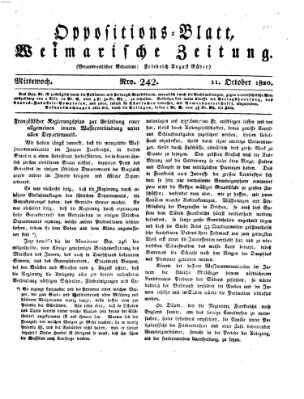 Oppositions-Blatt oder Weimarische Zeitung Mittwoch 11. Oktober 1820
