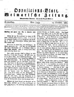 Oppositions-Blatt oder Weimarische Zeitung Donnerstag 19. Oktober 1820