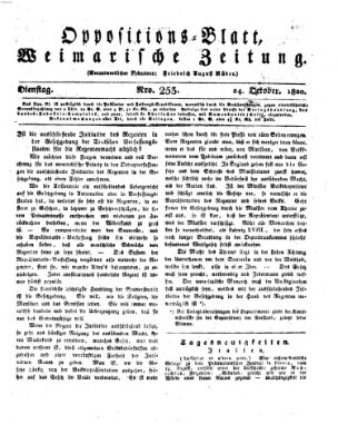 Oppositions-Blatt oder Weimarische Zeitung Dienstag 24. Oktober 1820