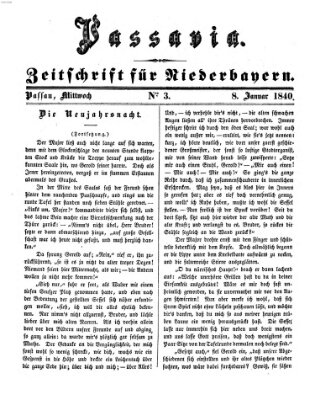 Passavia (Donau-Zeitung) Mittwoch 8. Januar 1840