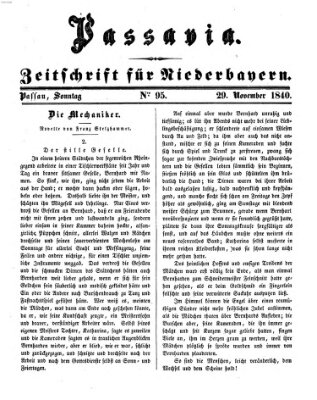 Passavia (Donau-Zeitung) Sonntag 29. November 1840