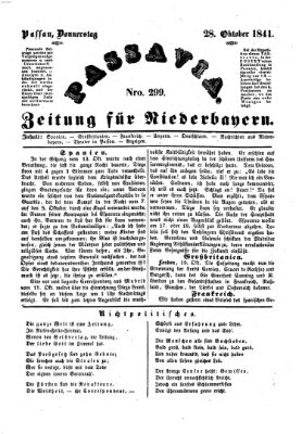 Passavia (Donau-Zeitung) Donnerstag 28. Oktober 1841